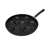Oreilet Mini Poêle à Crêpes de 12 Pouces, Poêle à œufs à 7 Trous | Plaque Antiadhésive Ronde, Moule en Forme D'omelette, Poêle à Crêpes pour œufs de Petit Déjeuner, pour Cuisinière à Gaz
