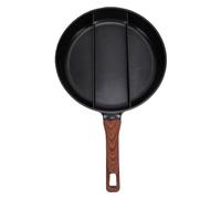 Oreilet Poêle à Gril Divisée Antiadhésive, Poêle à Frire, Poêles de Petit-déjeuner, à Steak D'omelette Polyvalente pour Tables de Cuisson Induction électrique Céramique à Gaz (Trois grilles)