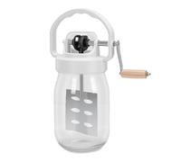 Oreilet Pot en Verre pour Baratte à Beurre à Manivelle, Machine à Baratte à Beurre Manuelle de 1500 Ml, Machine à pour Créer un Délicieux Fait Maison pour le Plaisir