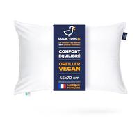 Oreiller 45x70 Medium Vegan Soutien Équilibré Respirant Percale Coton | Vegan certifié, sans plume animale, enveloppe en percale de coton.