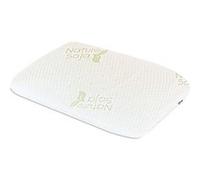 Oreiller à mousse à mémoire de forme100 (bio soja naturel) orthopédique & ergonomique - housse en fibre de coton 60x40 cm vert G