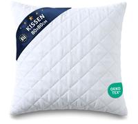 Oreiller carré en microfibre AMAZINGGIRL - 80x80 cm - Blanc - Moelleux - Lavable