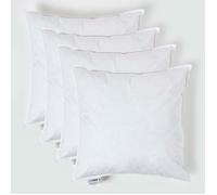 HOMESCAPES Lot de 4 Oreillers en Plumes de Canard et Coton, 60 x 60 cm, Oreillers Naturels Moelleux Hypoallergénique Anti-acariens