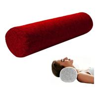 Oreiller Cervical Cylindrique en Mousse à Mémoire Coussin de Soutien du Cou | Oreiller Cylindrique avec Lin Housse Amovible, pour Le Cou, Les Genoux, Le canapé, Le Dos(Bourgogne,15x70cm)