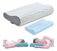 Oreiller Cervical Ergonomique en Mousse à Mémoire de Forme - Lavable - Sommeil Profond 60 x 30 x 11cm .