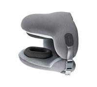 Oreiller cervical portable en mousse à mémoire de forme avec cache-oreilles réduisant le bruit pour les voyages et les sommeils courts Cou incurvé ergonomique avec sangle réglable pour les dormeurs
