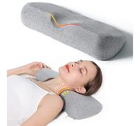 Oreiller cervical pour soulager la douleur et dormir, traversin en mousse à mémoire de forme pour soulager la douleur raide, coussin de soutien du cou pour oreiller de lit (gris clair)