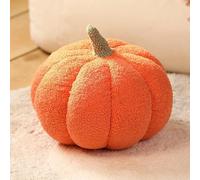 Oreiller citrouille d'Halloween - Coussin en peluche douce pour décoration d'automne et d'automne, décoration de chambre à coucher, coussin moelleux pour enfants et adultes (orange, 40 cm)