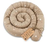Oreiller Corps Dormeur Latéral 150 cm Coton Long Coussin Ergonomique Respirant Soutien Cou Confort Beige avec étoiles blanches