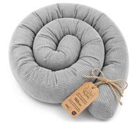 Oreiller Corps Dormeur Latéral 150 cm Velours côtelé Long Coussin Ergonomique Respirant Soutien Cou Confort Gris C