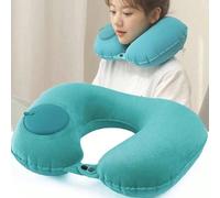 Oreiller de cou en forme de U gonflable, coussin de repos de cou de voyage à gonfler, oreiller de cou de camping extérieur rose,bleu,vert,grisPolyuréthane