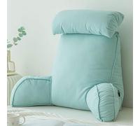 Oreiller De Lecture avec Accoudoirs,Grand Lit Dossier Coussin,avec Repose Nuque,pour Le Soutien du Dos et du Cou Pendant la Lecture - 75×40×50cm/29.5×15.75×19.7″