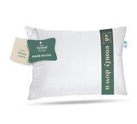 Oreiller de Voyage en Duvet d'oie - Rempli de Duvet d'oie européenne à Facteur de Remplissage 800, Housse 100% Coton égyptien 300 Fils au Pouce carré, pour Avion, Voiture et Maison, fabriqué aux