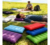 Oreiller de voyage gonflable carré, support de cou pour hommes et femmes, coussin lombaire, idéal pour le camping, la plage, la tente, le , les longs vols, les voyages en voiture, accessoire d'aviatio