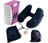Oreiller de voyage gonflable confortable - Appui-tête ergonomique pour l'avion, la voiture, le train - Compact et léger - Idéal pour dormir en voyage