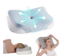Oreiller en mousse à mémoire de forme 60 x 37 x 13/12 cm, convient pour les personnes dormant sur le côté, le dos et le ventre, coussin de sommeil ergonomique pour favoriser un sommeil de haute