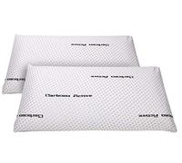 Oreiller en mousse à mémoire de forme modèle carbone perforé, adaptabilité maximale, blanc Pack 2 uni - 60 cm