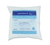 Oreiller en plumes fabriqué en France - Soutien cervicales & nuque 60x60 cm | Confort ferme • Garnisage naturel 100% plumettes de canard neuves • Anallergique • Enveloppe traitée entiacarien • Lavable
