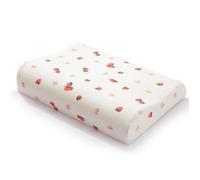 Oreiller Enfant 3-10 ans à Memoire de Forme anti acarien Dodo Ergonomique Cervical avec Haute et Bas avec Taie 38*25cm Imprimé Frais