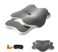 Oreiller Ergonomique Cervical 2 en 1 - Mousse À Mémoire À Rebond Lent pour L'apnée du Sommeil, Anti-ronflement, 60 X 40cm, pour Dormir sur Le Côté, Le Dos Et Le Ventre(Dark Gray)