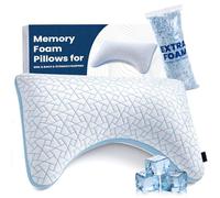 Oreiller Ergonomique Cervical - Oreiller Memoire Forme Réglable avec Soutien Nuque, Oreillers Cervical Soulageant Cervicales Douloureuses, Oreillers avec Housse Lavable Respirante (Taille Reine)