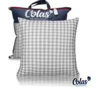 Oreiller moelleux aux motifs vichy gris 60X60cm