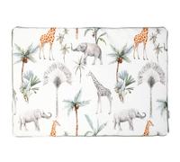 Oreiller Plat Réversible En Coton Safari Safari, Vert, Gris, Blanc 40X60