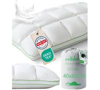 Oreiller Premium 40x60, 100% Fibres de Duvet et Plumes, mi-Ferme Design nuage pour un confort optimal | Côté et dos | Oeko-Tex