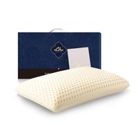 Oreiller Talalay 100% Latex Naturel, Aide À Soulager La Douleur Et La Pression, Pas De Mousse À Mémoire De Forme, Oreiller en Latex Profond Parfait avec Taie d'oreiller Lavable (Ferme, 70 × 40 cm)