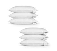 Oreillers en plumes de canard - HOMESCAPES - Lot de 6 oreillers rectangulaires