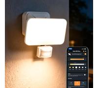 OREiN Projecteur Led Extérieur Detecteur de Mouvement, 28W/3000lm App Contrôle, Température de Couleur Réglable 2700-6500K, Minuterie & Contrôle de Groupe, Applique Extérieure IP65 pour Jardin, Garage