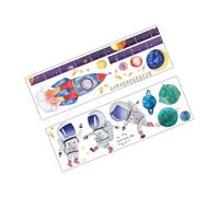ORFOFE 1ensemble Autocollant Mural Amovible De Mesure Pour Décoration Murale Astronaute Pour Chambre Stickers De Croissance Créatifs Et Ludiques