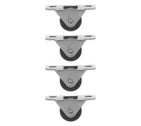 ORFOFE 4 Pièces Mini Roulettes Fixes pour Meubles Noires, Design Gain de Place en Chrome et Tpe, Résistantes à L'usure, pour Bureaux et Espaces Étroits