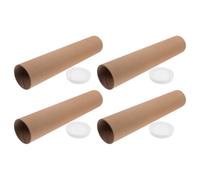 ORFOFE 4 Pièces Tube en Carton Kraft Marron Rond pour Affiches et Dessins, Protection Robuste et Rangement Organisé, pour Usage Professionnel et Expédition Sécurisée