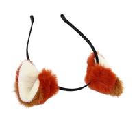 ORFOFE Oreilles de renard en peluche rouge marron serre-tête léger pour cosplay adultes fêtes costumées et spectacles