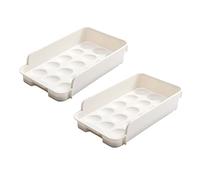 ORFOFE Organisateur Tiroir Ménager Et Distributeur Pour Réfrigérateur En Plastique Résistant à L'usure, Lot De 2 Supports Multifonctions, Rangement Pratique Œufs La Cuisine, Usage Quotidien