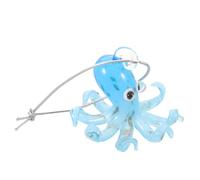 ORFOFE Ornement de Pieuvre en Verre, Mini Figurine Marine Colorée, 4,8 Cm | Style Cartoon, Glaçure Vive et Cristal Clair, Finition Artisanale, pour Bord de Fenêtre et Coin Café