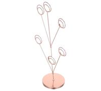 ORFOFE Porte-Cartes à Pince Support Photo Vertical Multiple de Paon en Acier Inoxydable avec Base Ronde Stable pour Réunions et Organisation Élégante