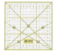 ORFOFE Règle Carrée Pour Patchwork 15.00 X 15.00 Cm Outil De Couture Avec Ligne De Grille Noire Et Verte Pour Coupe Précise Quilting Matelassage Main Gauche Ou Droite