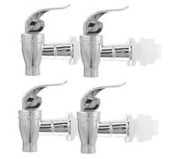 ORFOFE Robinet à bouton-poussoir 4 pièces en plastique argenté 16 mm pour distributeur d'eau usage domestique quotidien et fêtes d'été