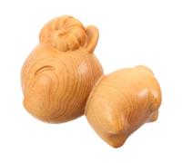 ORFOFE Sculpture Miniature de Chèvre du Zodiaque Chinois en Bois, Décor | Ornement Artisanal à Grain , Style Oriental Rustique, pour Étagères, Bureaux, Salon de Thé
