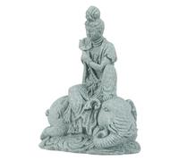 ORFOFE Statue de Bouddha Facile à Entretenir pour Aquarium en Grès Figurine Décorative Méditative en Pierre Naturelle pour Aquarium et Étagère