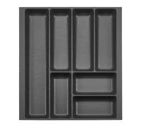 ORGA-BOX 2 Range-couverts Profondeur : 461 x Largeur : 409 mm anthracite avec structure Canvas pour tiroir Nobilia/Noblessa de 50 mm jusqu'à 07/2012