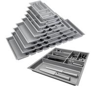 ORGA-BOX 2 Range-couverts Profondeur : 461 x Largeur : 509 mm gris argenté avec structure Canvas pour tiroir Nobilia/Noblessa de 60 mm jusqu'à 07/2012