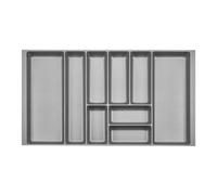 ORGA-BOX 2 Range-couverts Profondeur : 461 x Largeur : 809 mm gris argenté avec structure Canvas pour tiroir Nobilia/Noblessa de 90 jusqu'à 07/2012