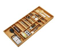 ORGA-BOX 3 Range-couverts BAMBOO pour tiroir 120 cm (473 x 1097 mm) avec 15 compartiments insert de tiroir en bois pour cuisines Nobilia/Noblessa à partir d'août 2012