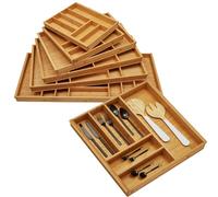 ORGA-BOX 3 Range-couverts BAMBOO pour tiroir 60 cm (473 x 497 mm) avec 6 compartiments organiseur de cuisine en bois pour cuisines Nobilia/Noblessa à partir d'août 2012