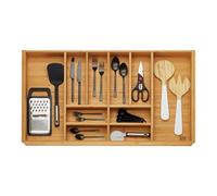 ORGA-BOX 3 Range-couverts en BAMBOU pour tiroir 90 cm (473 x 797 mm) avec 10 compartiments range-couverts en bois pour cuisines Nobilia/Noblessa à partir d'août 2012