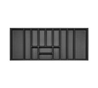ORGA-BOX 3 Range-couverts Profondeur : 473 x Largeur : 1091 mm anthracite avec structure Canvas pour tiroirs de 120, par ex. dans les cuisines Nobilia/Noblessa à partir de 08.2012.