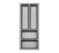 ORGA-BOX 3 Range-couverts Profondeur : 473 x Largeur : 191 mm gris argenté avec structure Canvas pour tiroirs de 30, par ex. dans les cuisines Nobilia/Noblessa à partir de 08/2012.